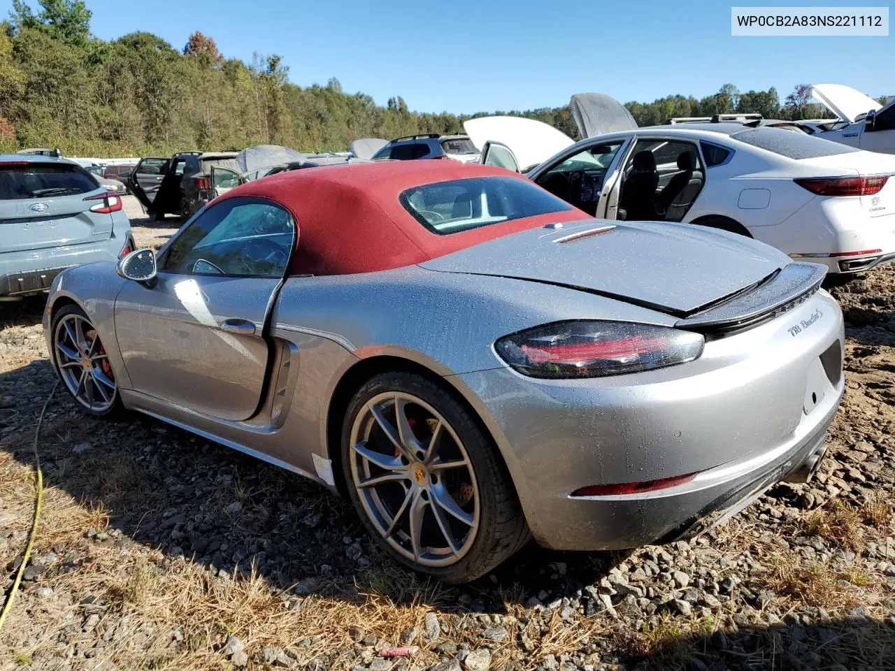 WP0CB2A83NS221112 2022 Porsche Boxster S