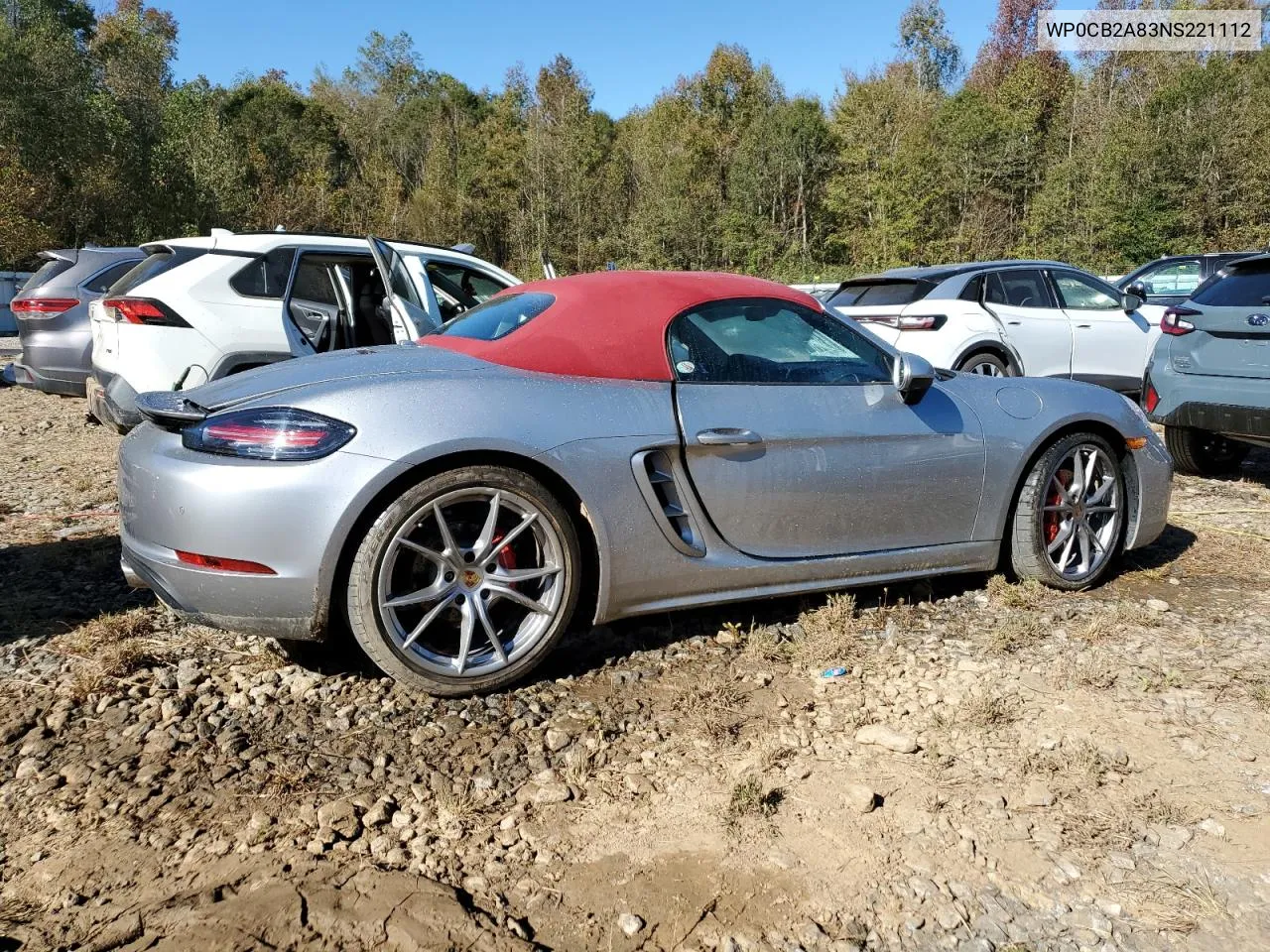 WP0CB2A83NS221112 2022 Porsche Boxster S