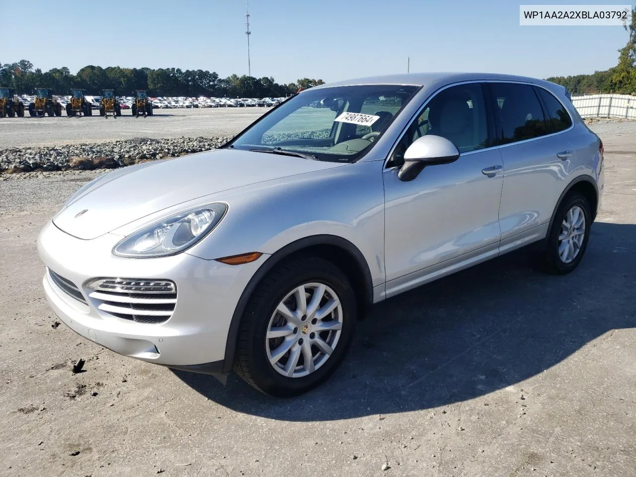 2011 Porsche Cayenne VIN: WP1AA2A2XBLA03792 Lot: 74987664