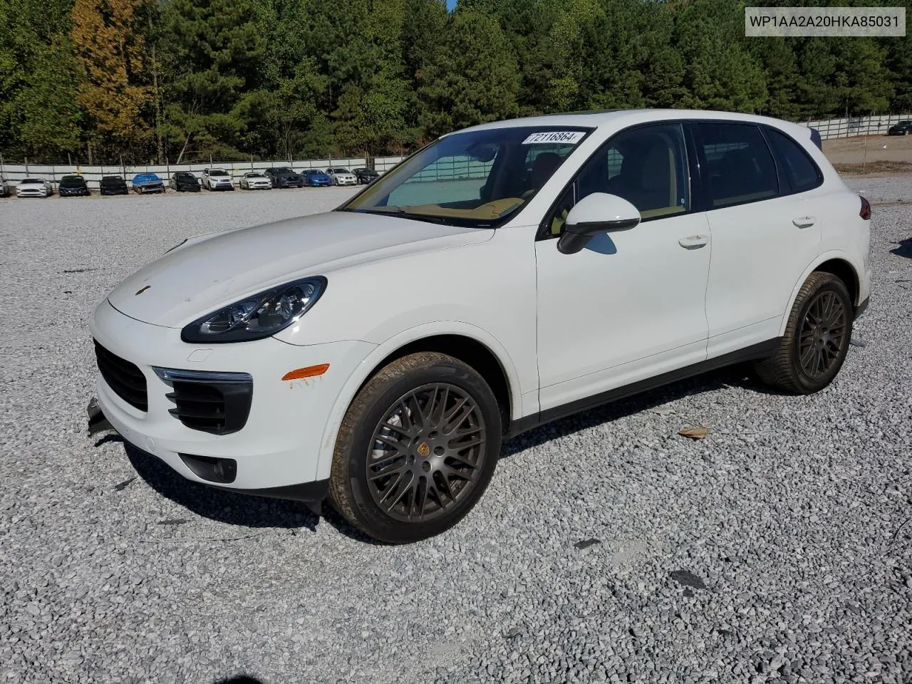 2017 Porsche Cayenne VIN: WP1AA2A20HKA85031 Lot: 72116864