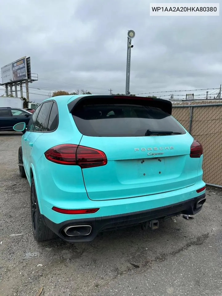 2017 Porsche Cayenne VIN: WP1AA2A20HKA80380 Lot: 78863734