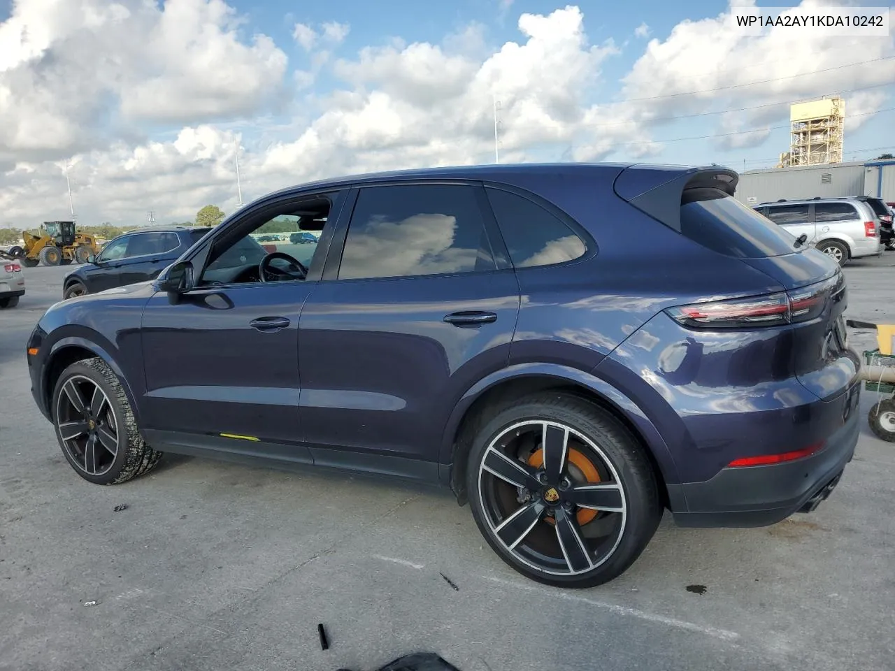 2019 Porsche Cayenne VIN: WP1AA2AY1KDA10242 Lot: 72647684