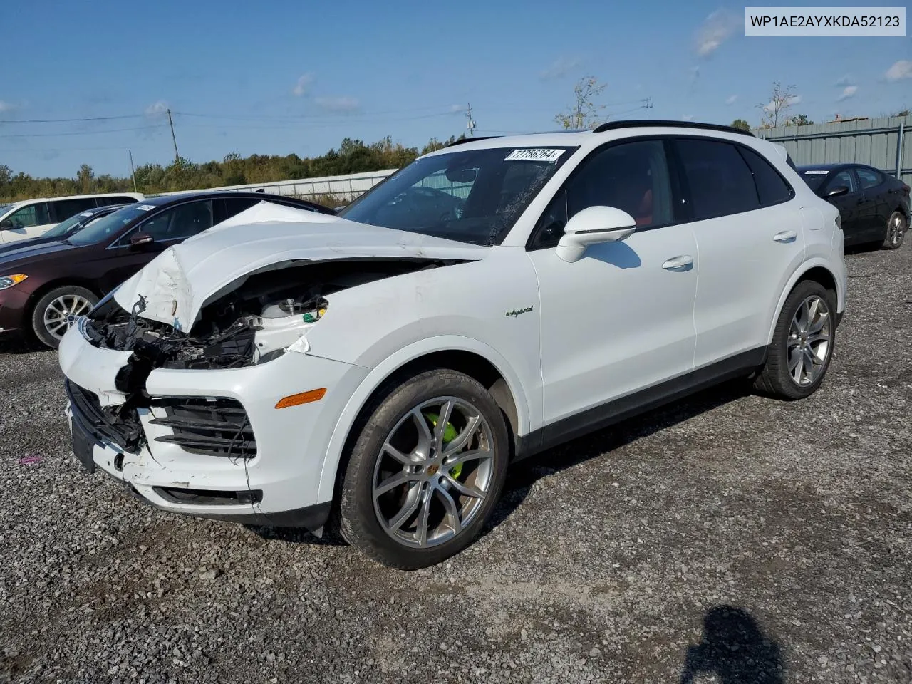 2019 Porsche Cayenne Se Hybrid VIN: WP1AE2AYXKDA52123 Lot: 72756264