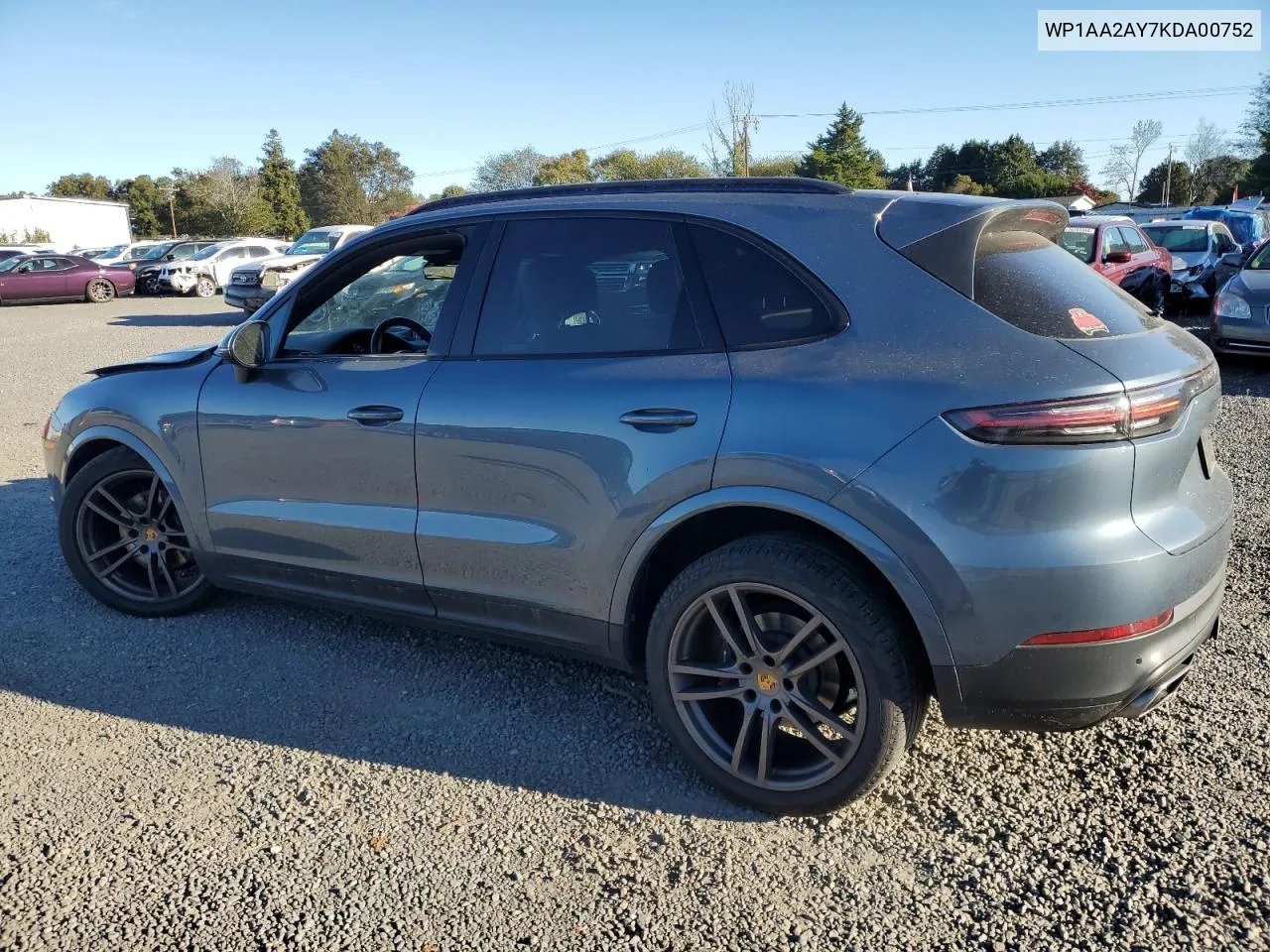 WP1AA2AY7KDA00752 2019 Porsche Cayenne