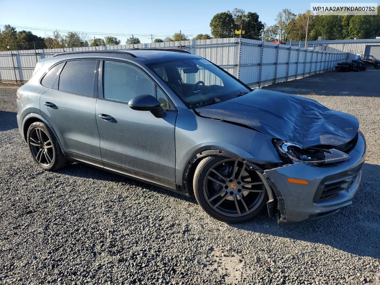 2019 Porsche Cayenne VIN: WP1AA2AY7KDA00752 Lot: 75896534