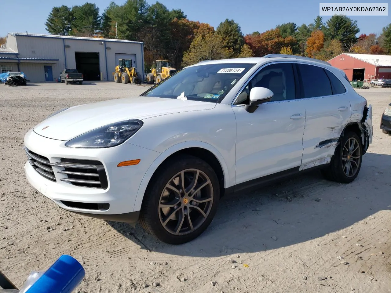 WP1AB2AY0KDA62362 2019 Porsche Cayenne S