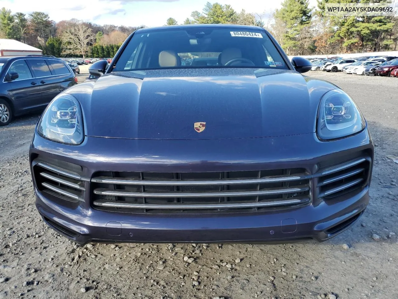 2019 Porsche Cayenne VIN: WP1AA2AY5KDA09692 Lot: 80480424