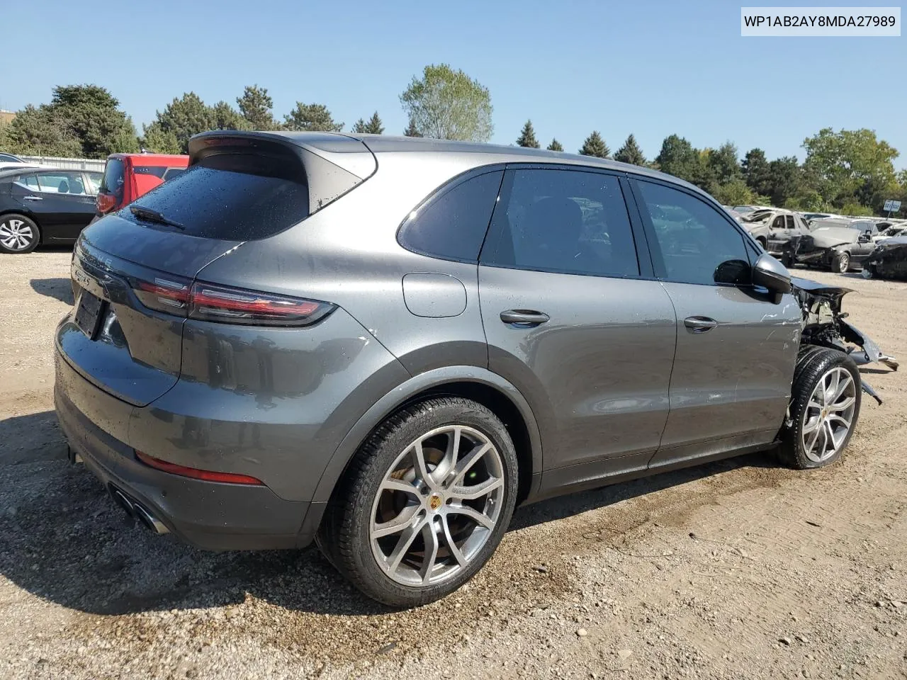 2021 Porsche Cayenne S VIN: WP1AB2AY8MDA27989 Lot: 71258374