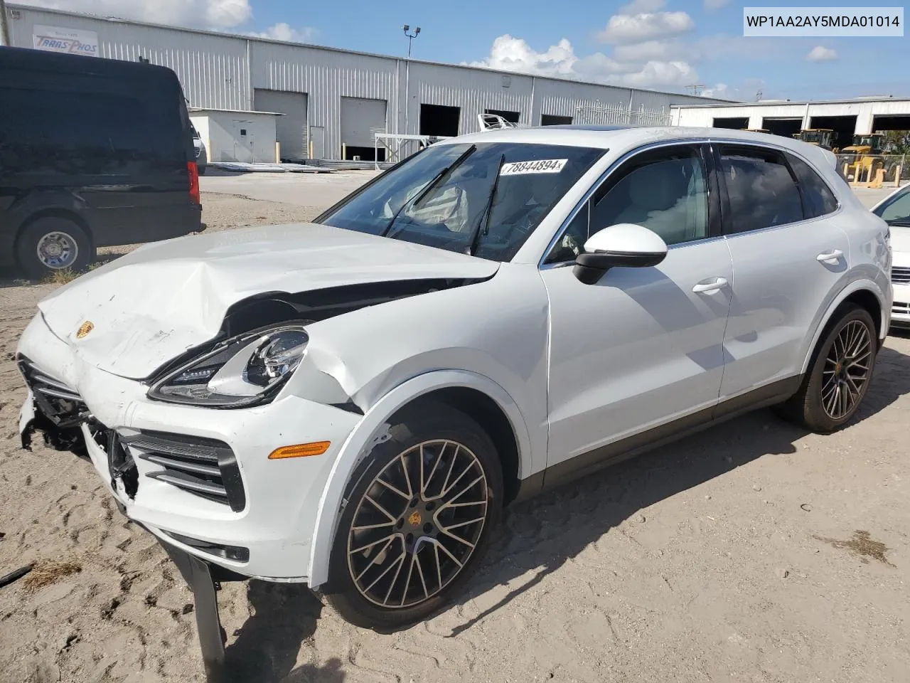 2021 Porsche Cayenne VIN: WP1AA2AY5MDA01014 Lot: 78844894