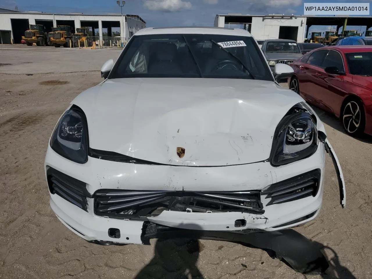 2021 Porsche Cayenne VIN: WP1AA2AY5MDA01014 Lot: 78844894