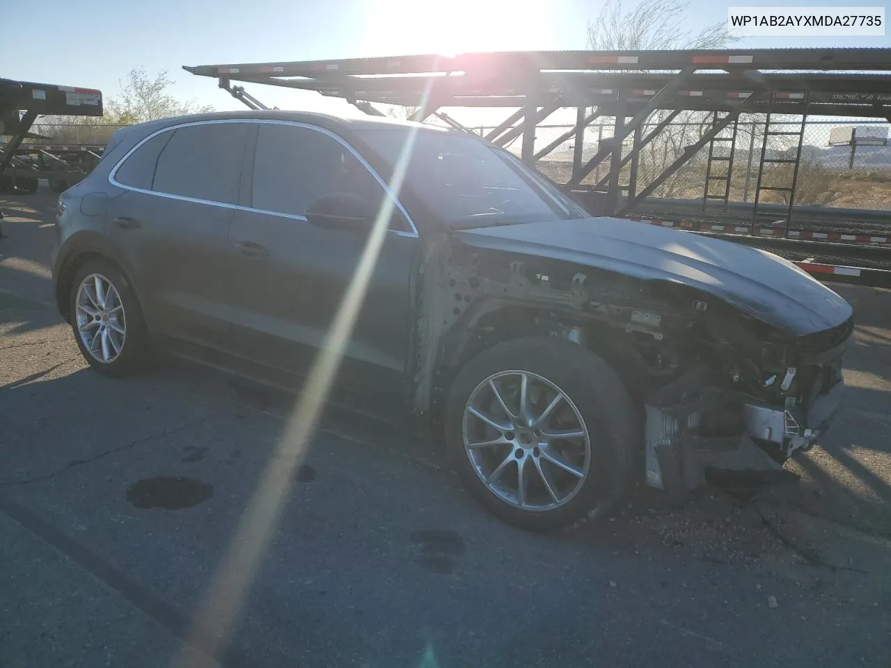 2021 Porsche Cayenne S VIN: WP1AB2AYXMDA27735 Lot: 78906444