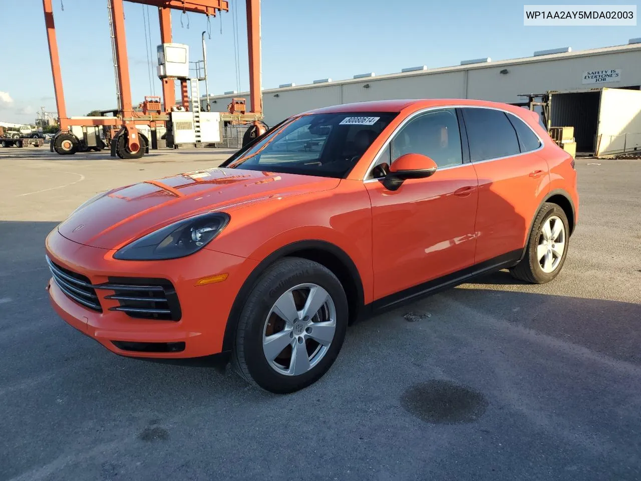 2021 Porsche Cayenne VIN: WP1AA2AY5MDA02003 Lot: 80080614