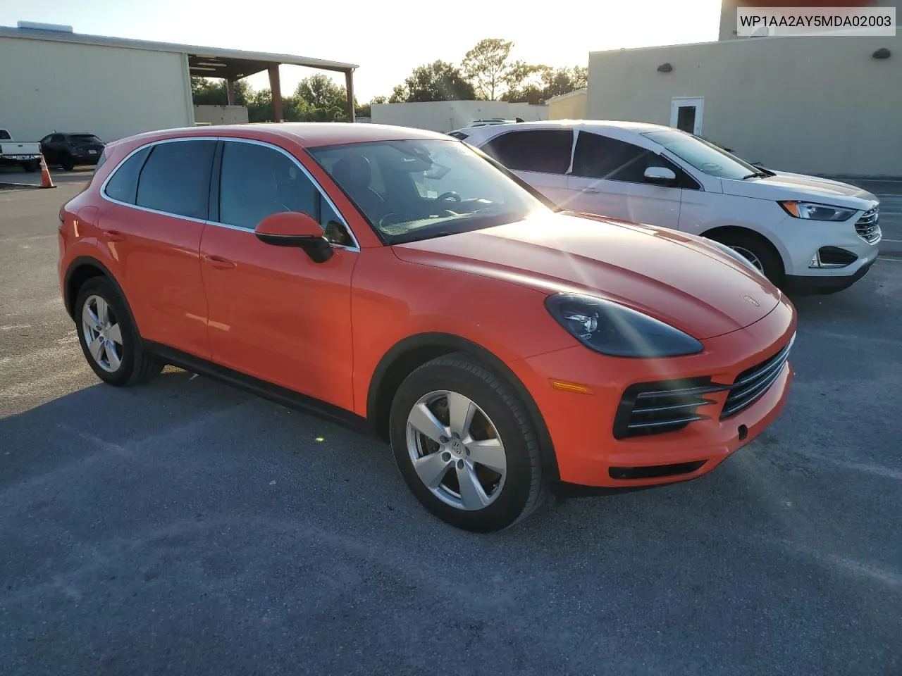 2021 Porsche Cayenne VIN: WP1AA2AY5MDA02003 Lot: 80080614