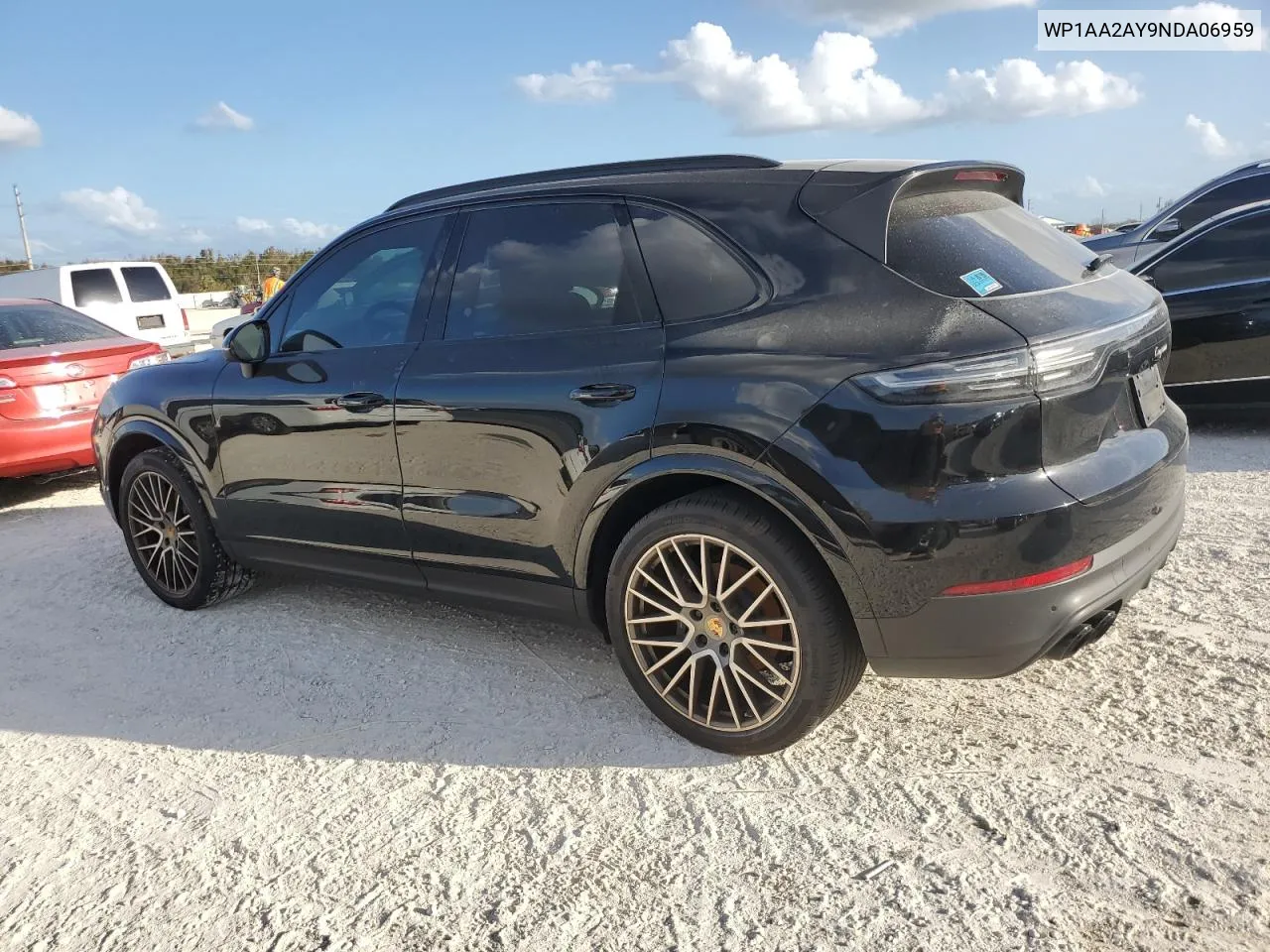 2022 Porsche Cayenne VIN: WP1AA2AY9NDA06959 Lot: 75943114