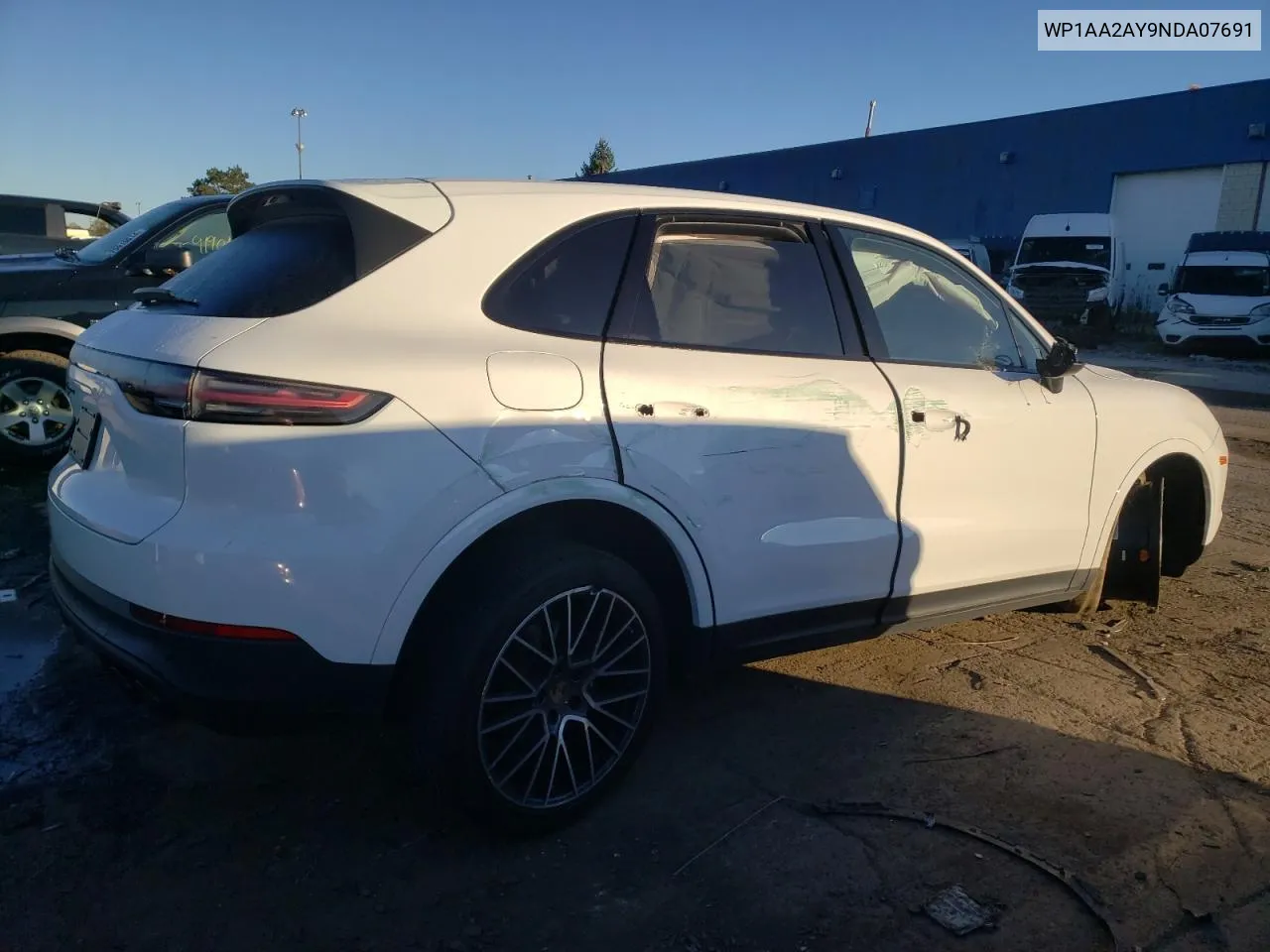 2022 Porsche Cayenne VIN: WP1AA2AY9NDA07691 Lot: 76082104