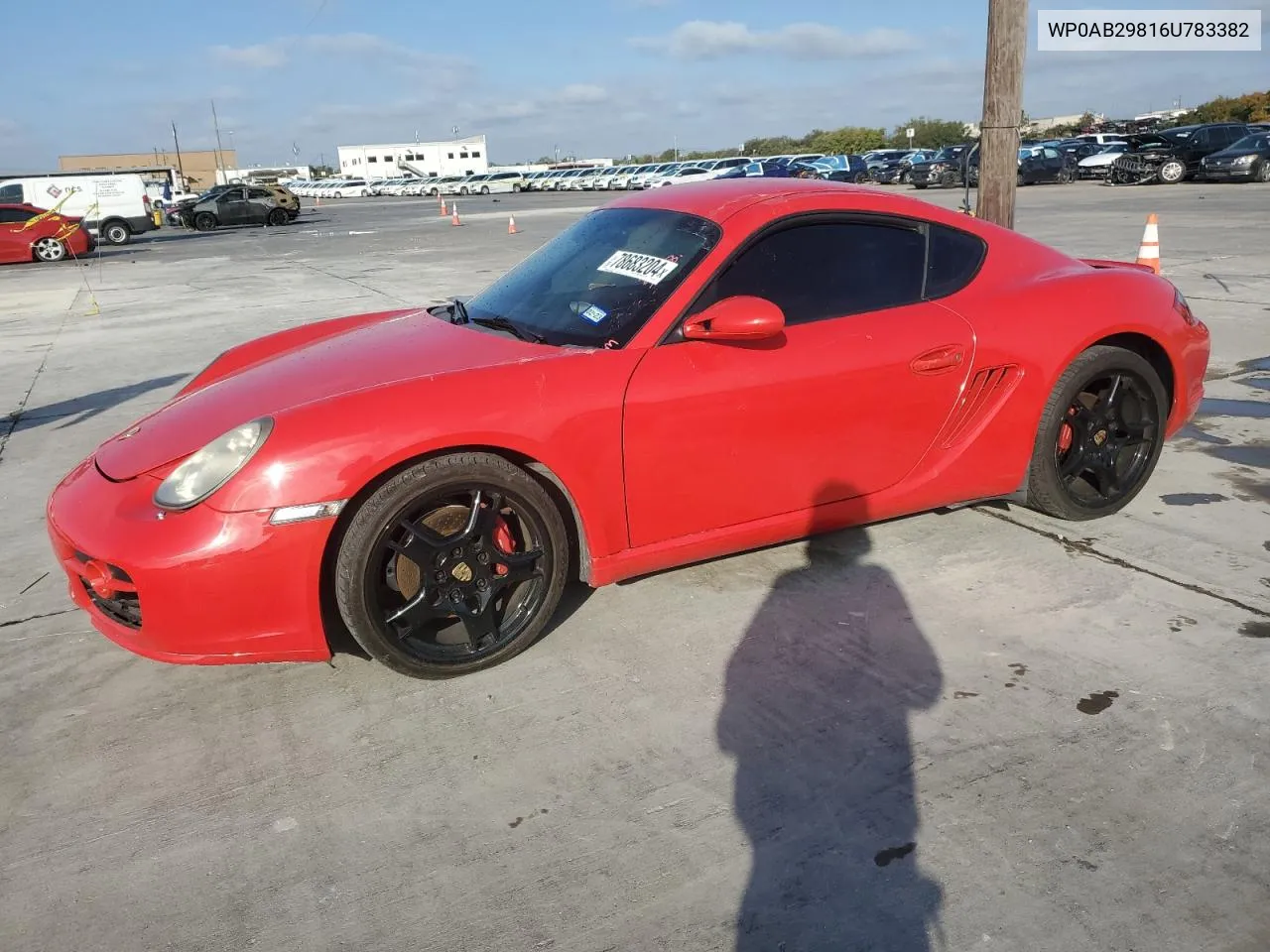 2006 Porsche Cayman S VIN: WP0AB29816U783382 Lot: 78683204