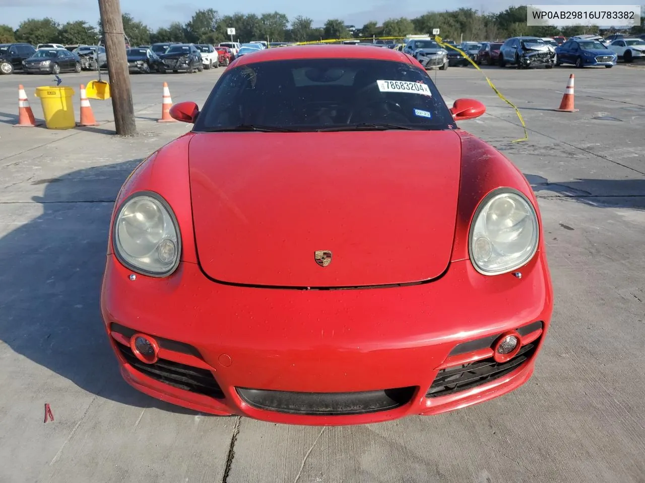 2006 Porsche Cayman S VIN: WP0AB29816U783382 Lot: 78683204