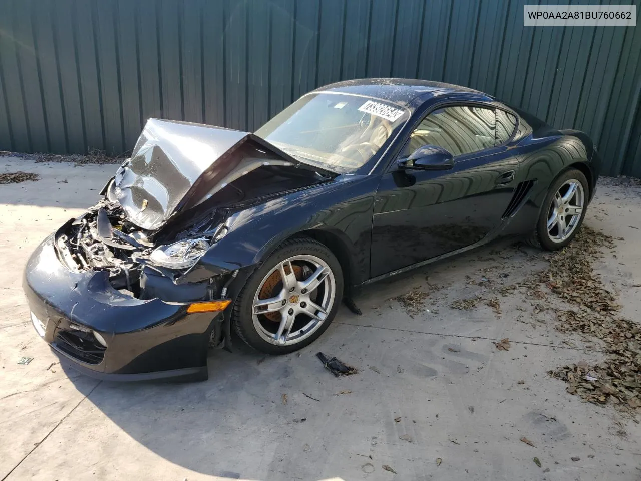 2011 Porsche Cayman VIN: WP0AA2A81BU760662 Lot: 73392664