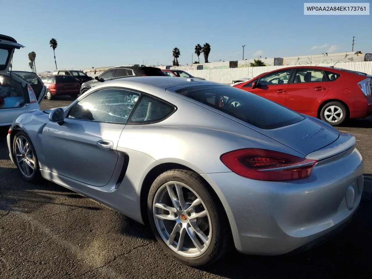 2014 Porsche Cayman VIN: WP0AA2A84EK173761 Lot: 77971344