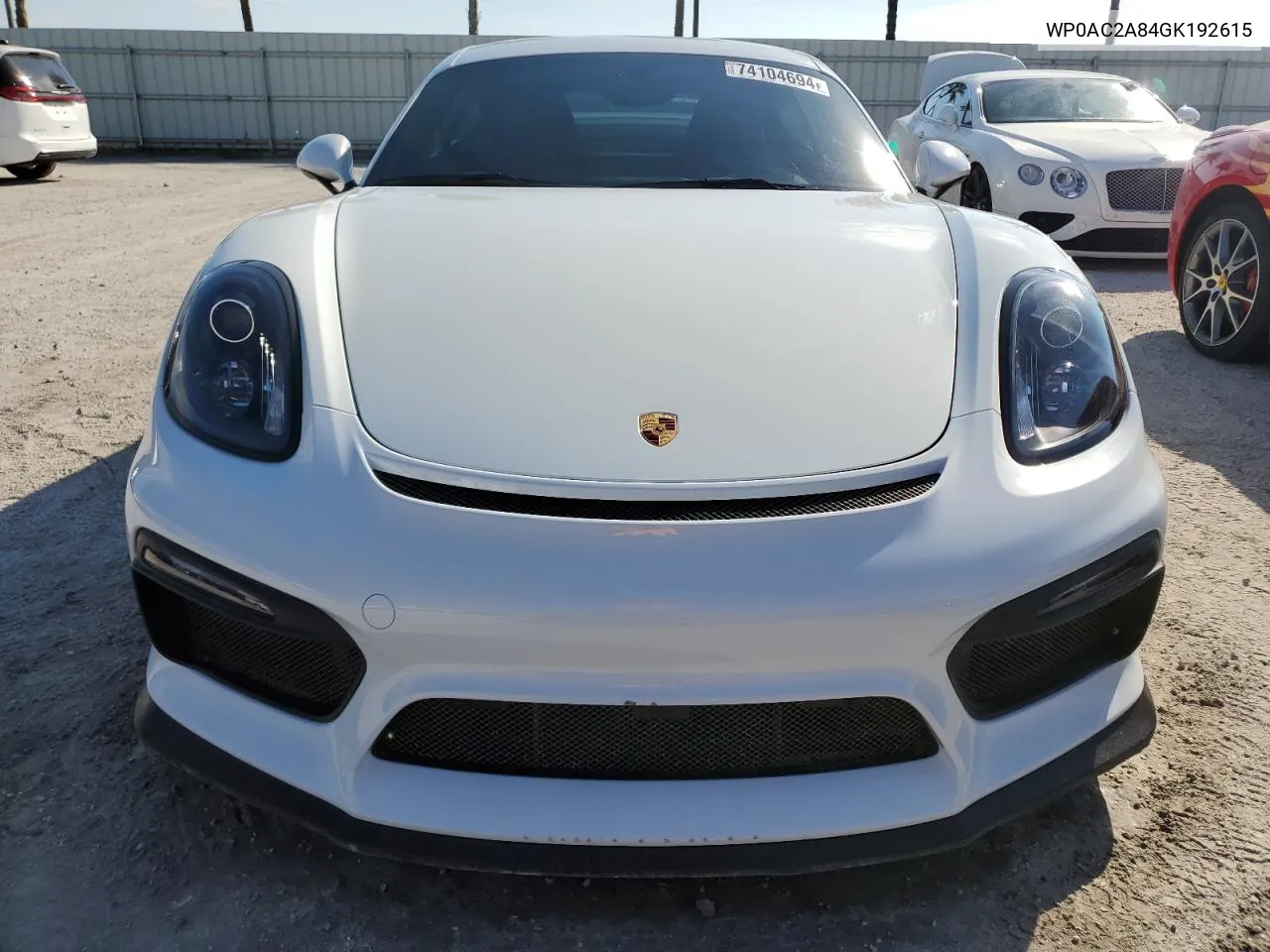 2016 Porsche Cayman Gt4 VIN: WP0AC2A84GK192615 Lot: 74104694