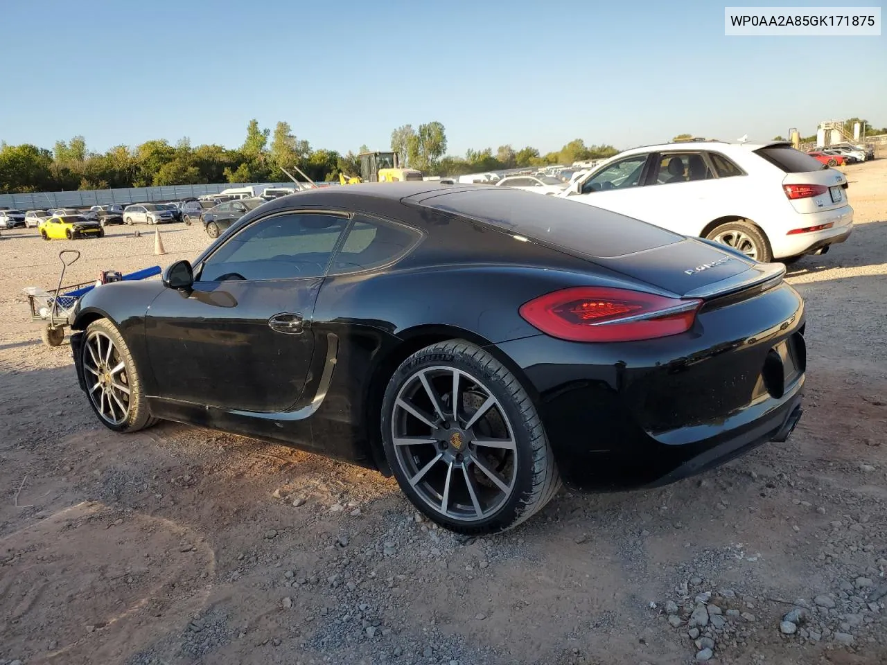 2016 Porsche Cayman VIN: WP0AA2A85GK171875 Lot: 74784714