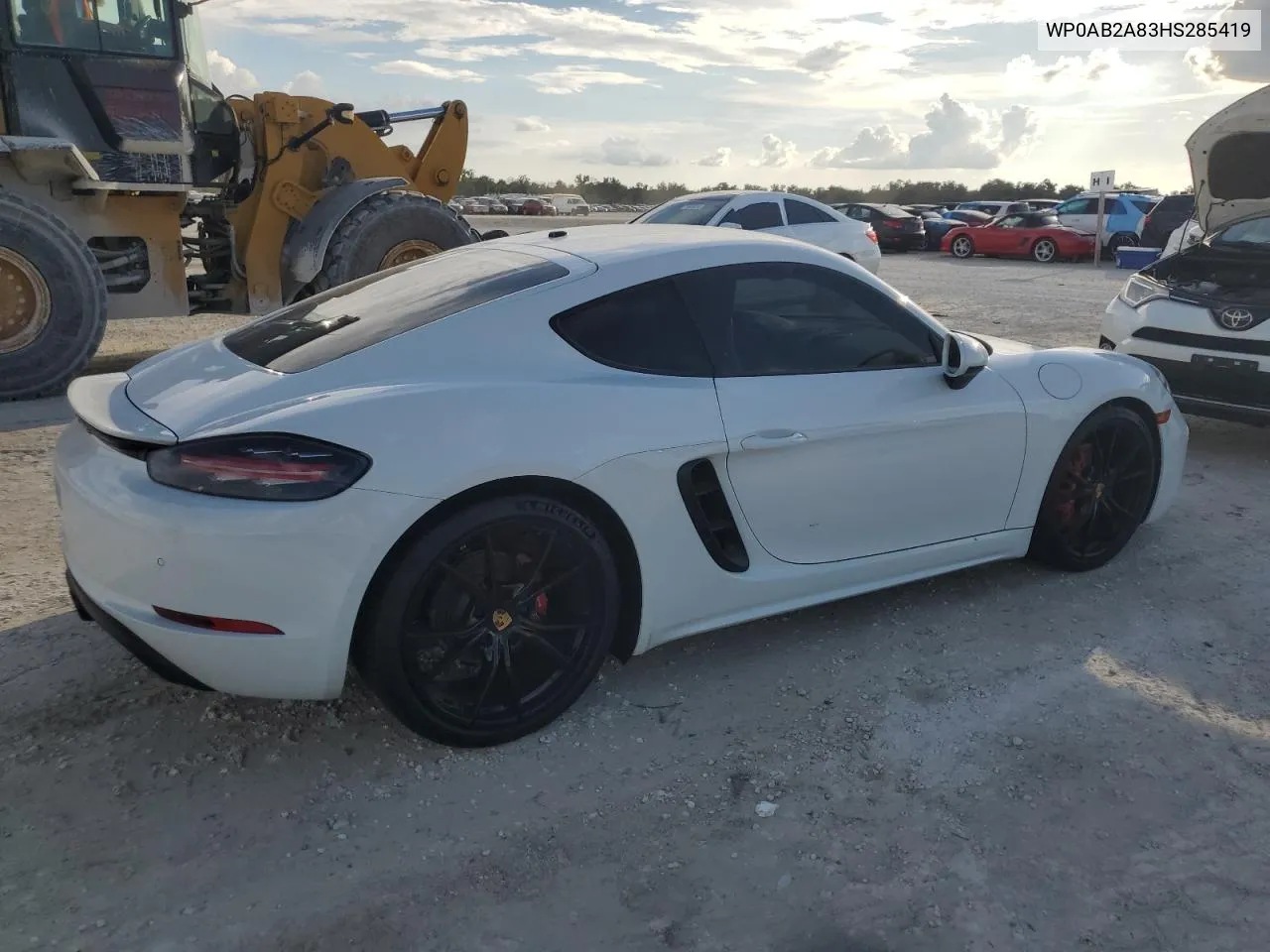 WP0AB2A83HS285419 2017 Porsche Cayman S