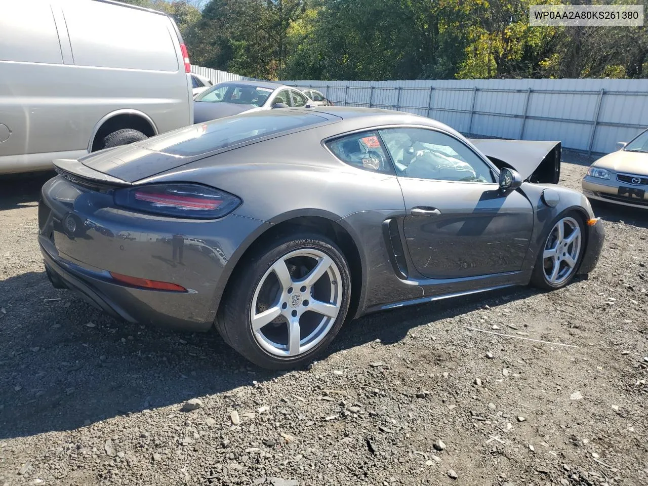 WP0AA2A80KS261380 2019 Porsche Cayman Base