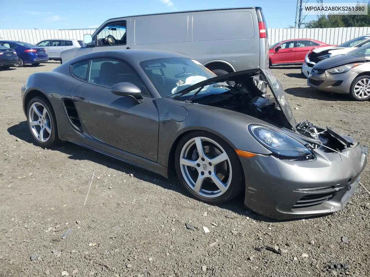 WP0AA2A80KS261380 2019 Porsche Cayman Base