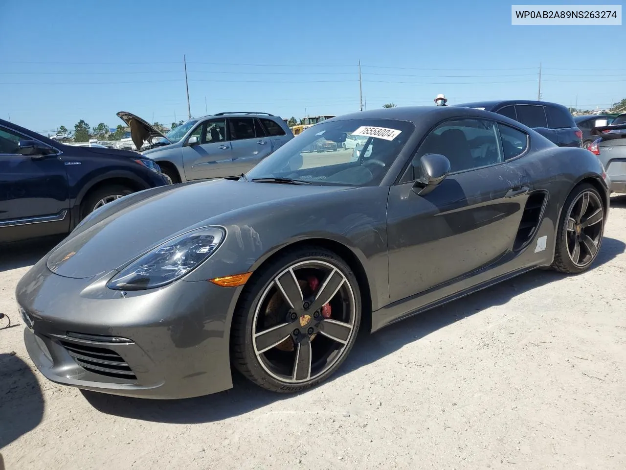 WP0AB2A89NS263274 2022 Porsche Cayman S