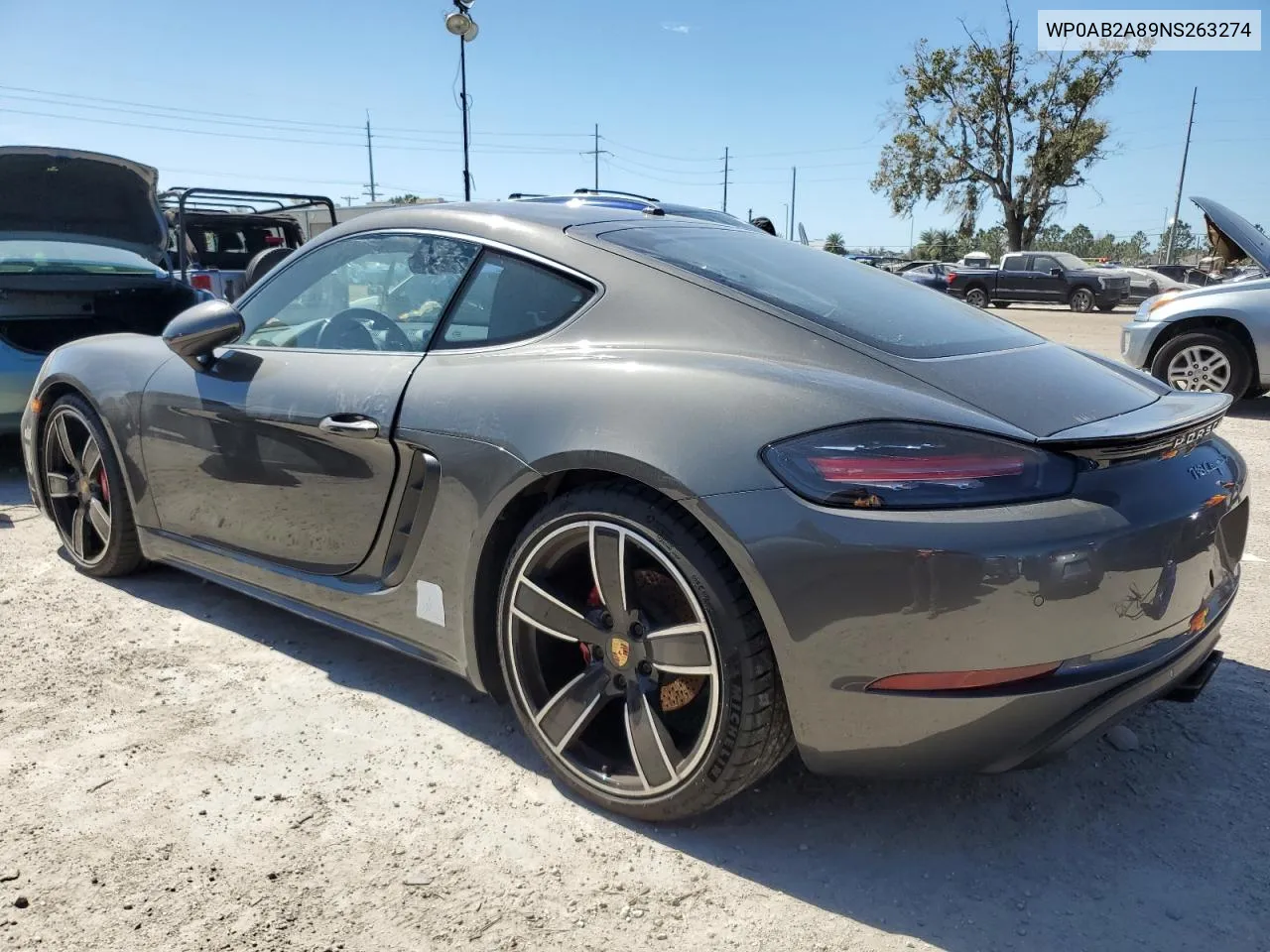 WP0AB2A89NS263274 2022 Porsche Cayman S