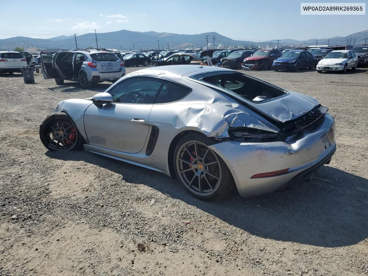 2024 Porsche Cayman Gts VIN: WP0AD2A89RK269365 Lot: 68850604