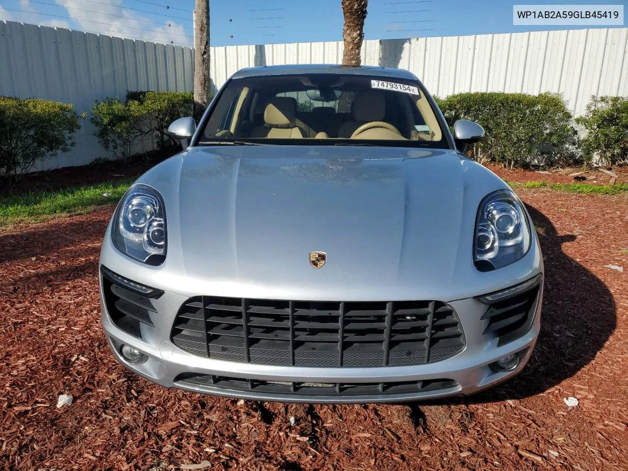 2016 Porsche Macan S VIN: WP1AB2A59GLB45419 Lot: 74793154