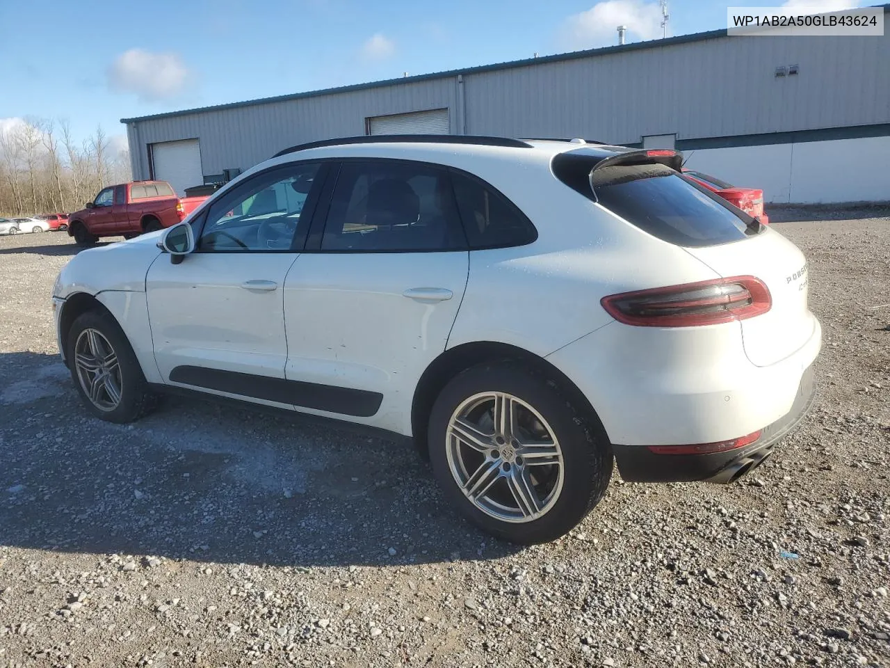 2016 Porsche Macan S VIN: WP1AB2A50GLB43624 Lot: 77458234