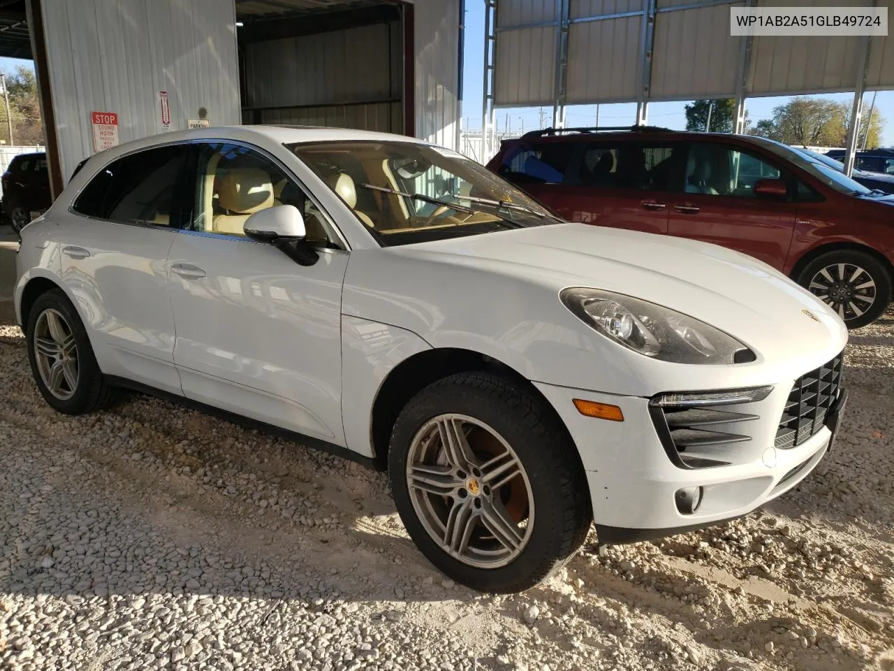 2016 Porsche Macan S VIN: WP1AB2A51GLB49724 Lot: 79555044