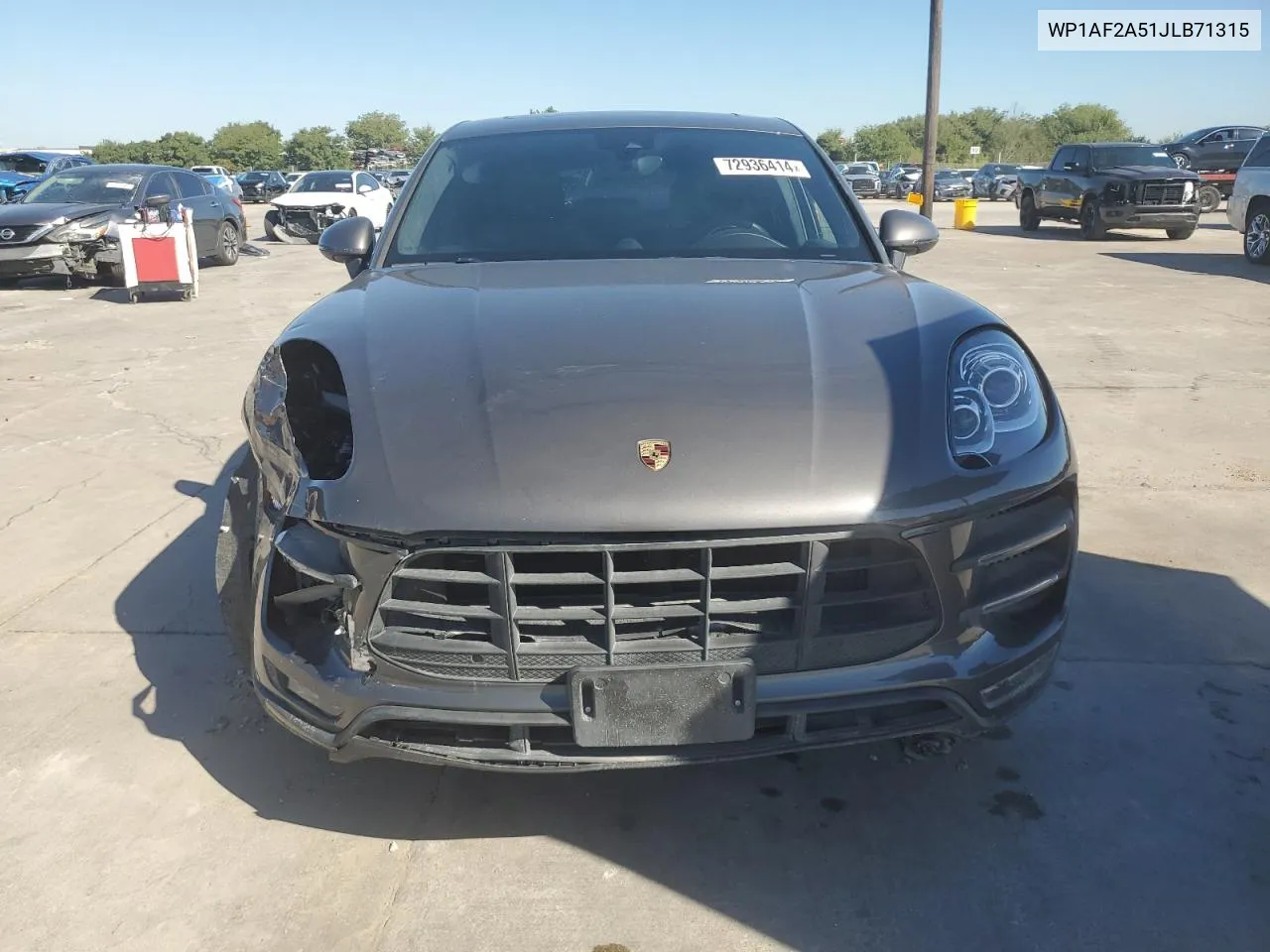 2018 Porsche Macan Turbo VIN: WP1AF2A51JLB71315 Lot: 72936414