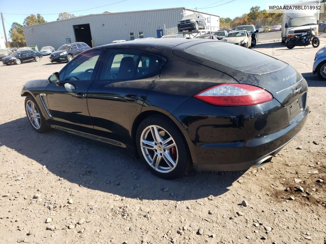 2011 Porsche Panamera 2 VIN: WP0AA2A78BL018952 Lot: 75743254