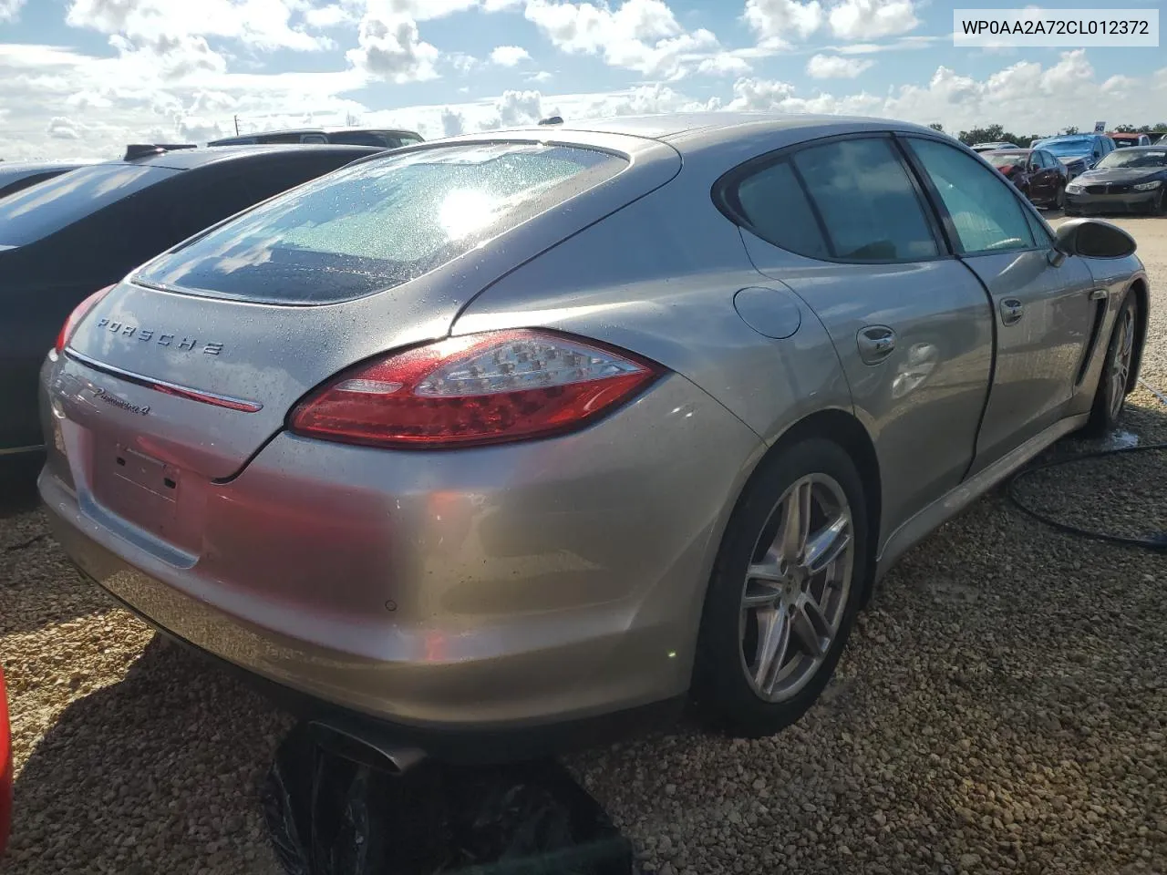 2012 Porsche Panamera 2 VIN: WP0AA2A72CL012372 Lot: 74066754