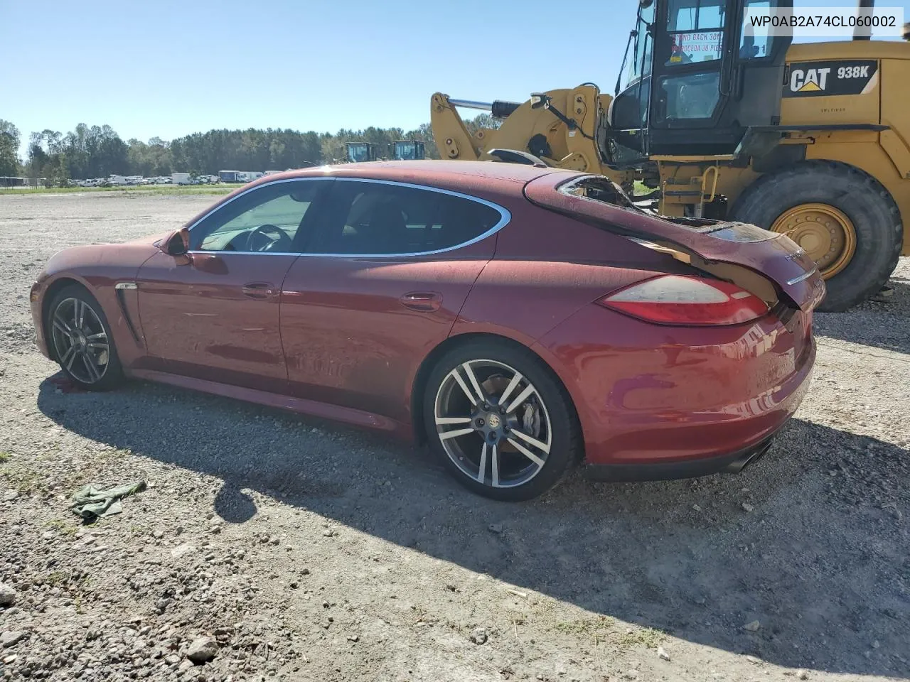 2012 Porsche Panamera S VIN: WP0AB2A74CL060002 Lot: 75348234