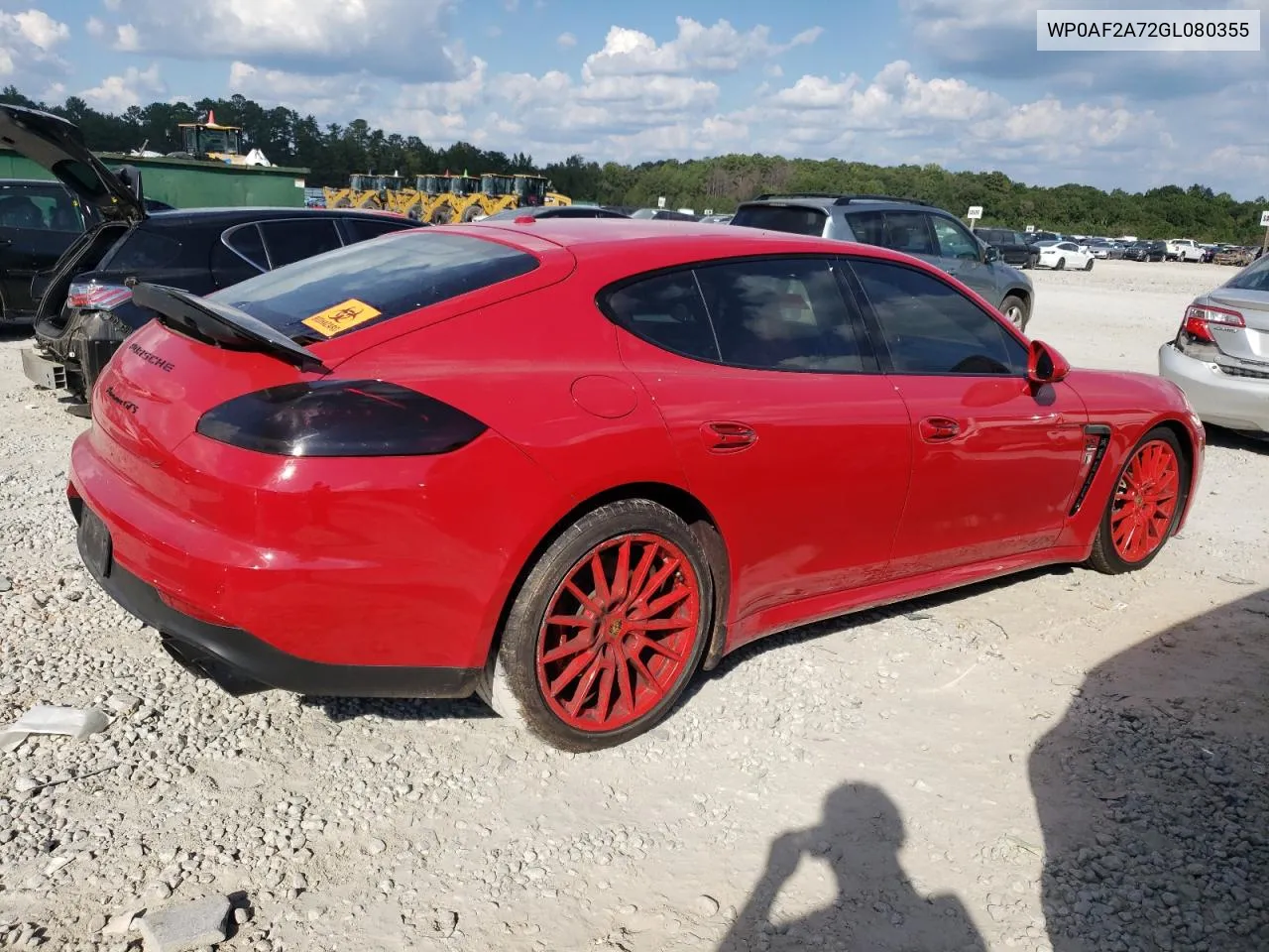 2016 Porsche Panamera Gts VIN: WP0AF2A72GL080355 Lot: 74476914