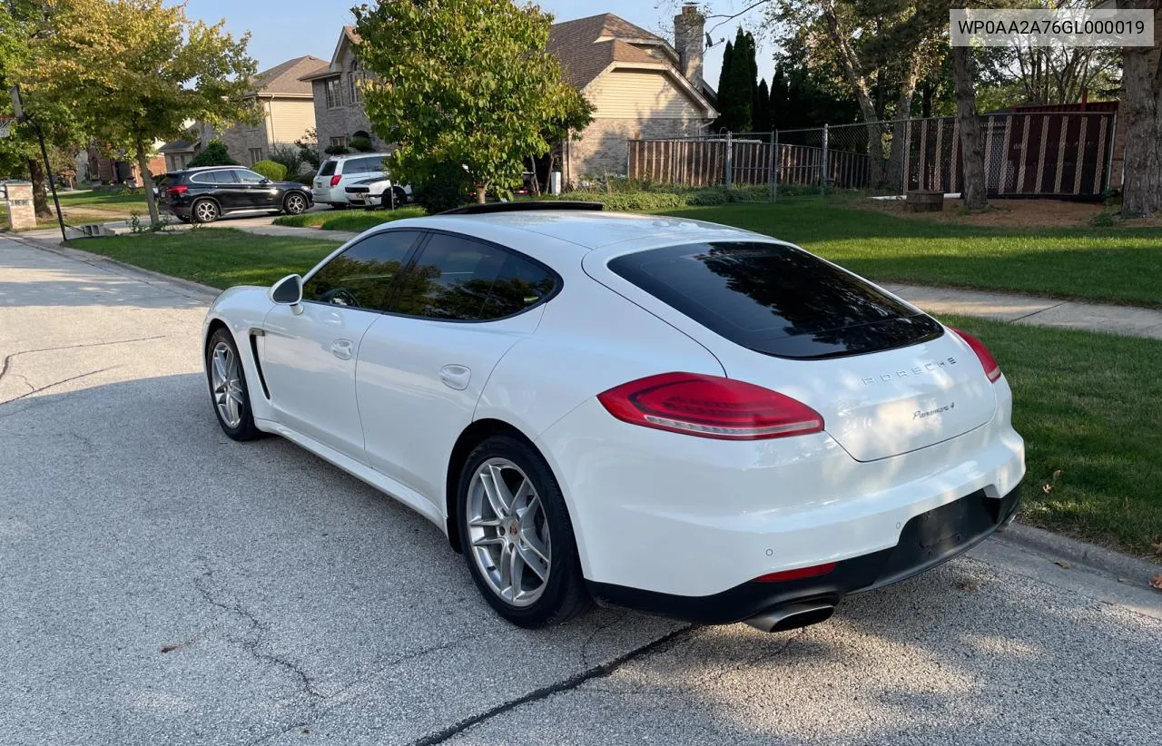 2016 Porsche Panamera 2 VIN: WP0AA2A76GL000019 Lot: 76175784