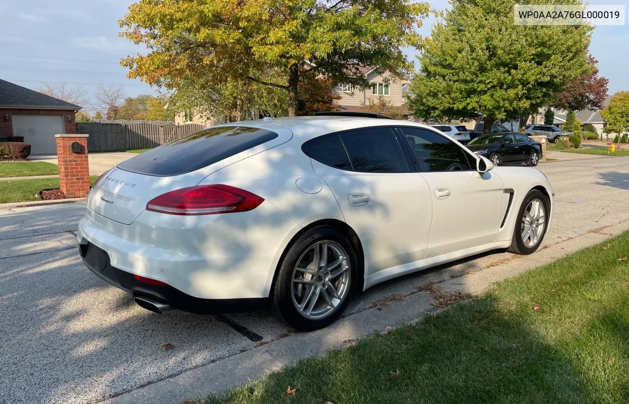 2016 Porsche Panamera 2 VIN: WP0AA2A76GL000019 Lot: 76175784