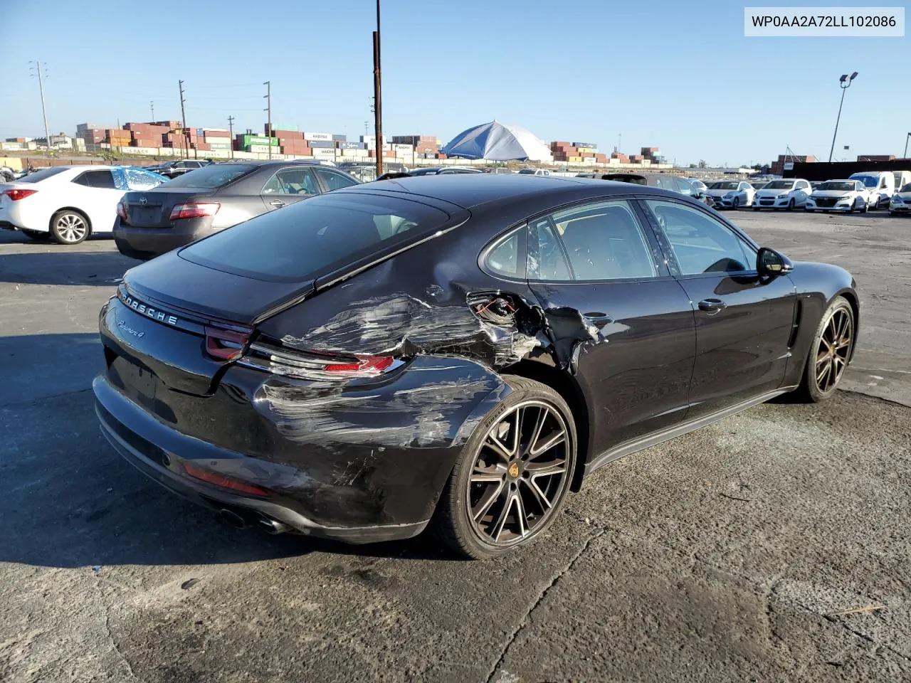 2020 Porsche Panamera Base VIN: WP0AA2A72LL102086 Lot: 77899734