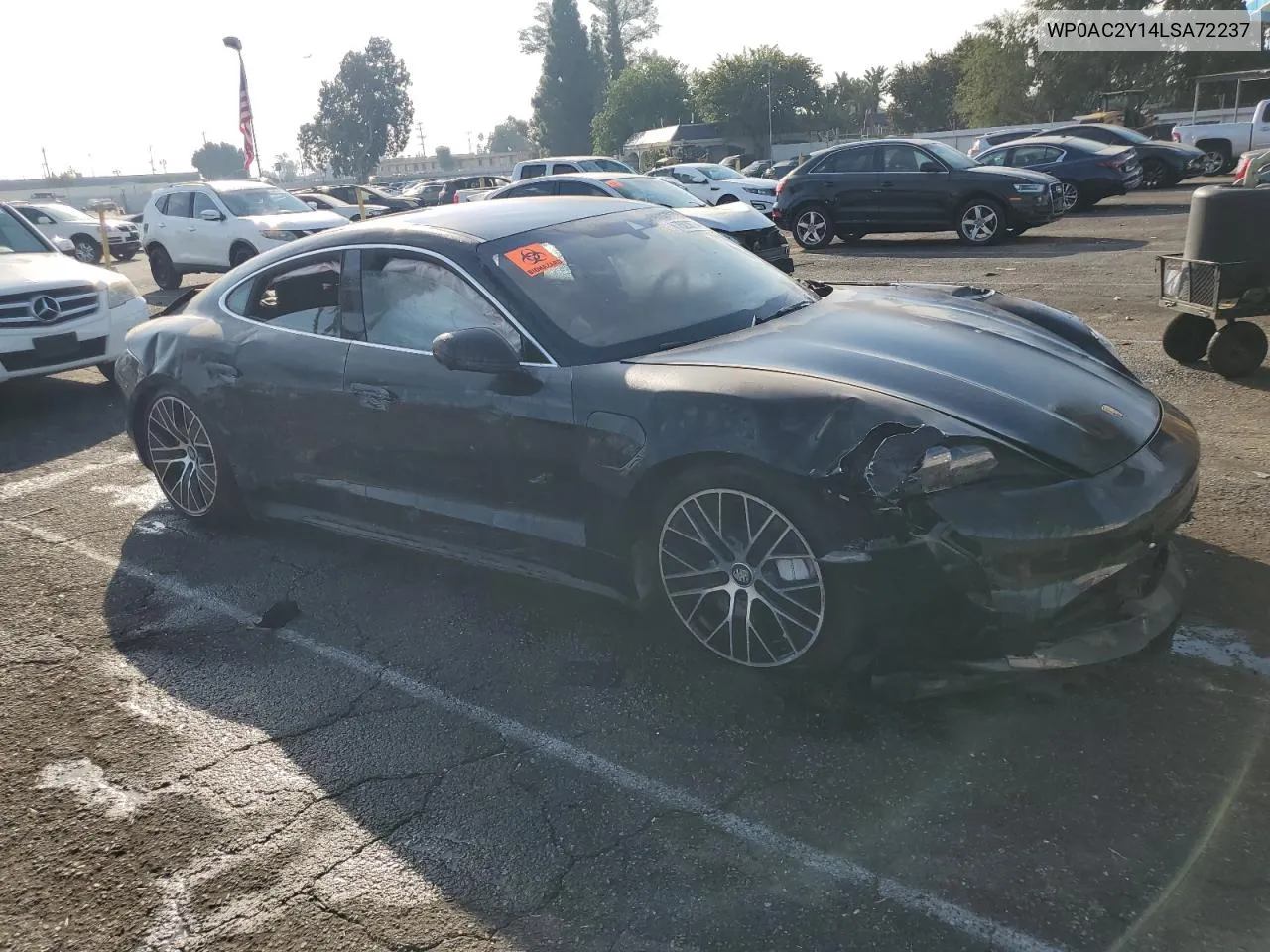 2020 Porsche Taycan Turbo VIN: WP0AC2Y14LSA72237 Lot: 75038774