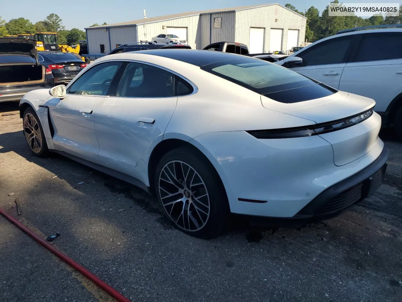 2021 Porsche Taycan 4S VIN: WP0AB2Y19MSA40825 Lot: 62323464