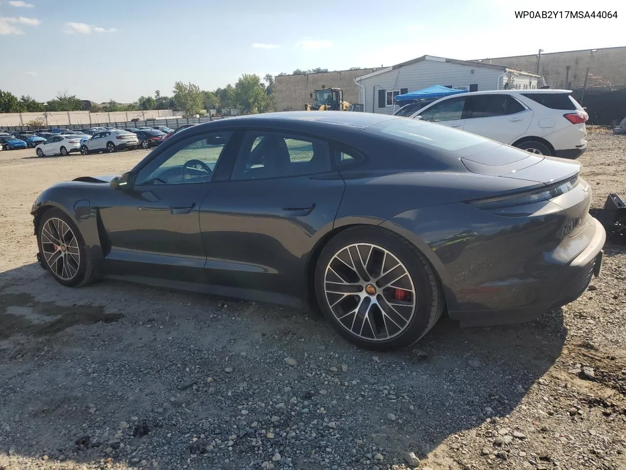 2021 Porsche Taycan 4S VIN: WP0AB2Y17MSA44064 Lot: 74455784