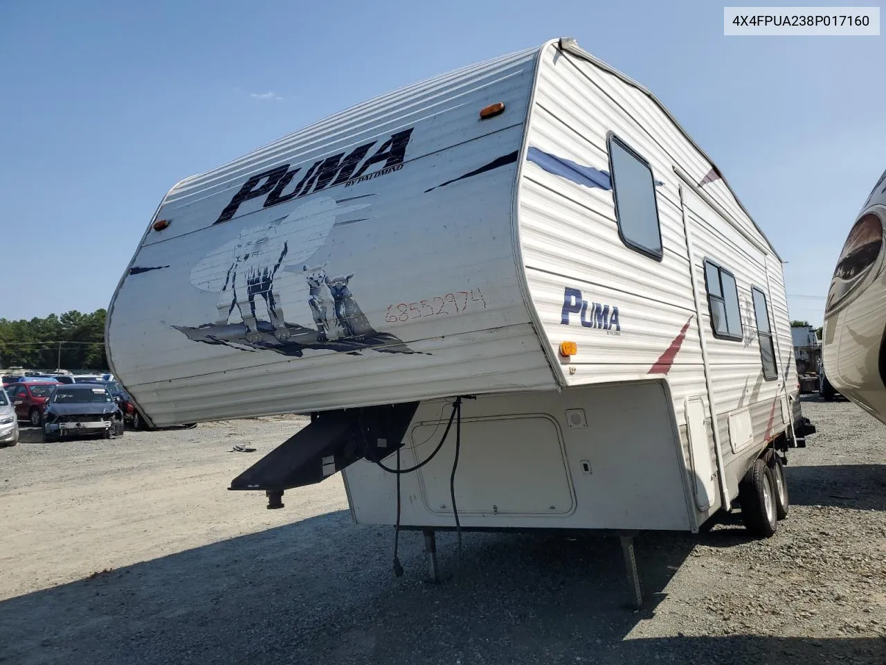 2008 Puma Trailer VIN: 4X4FPUA238P017160 Lot: 74957784