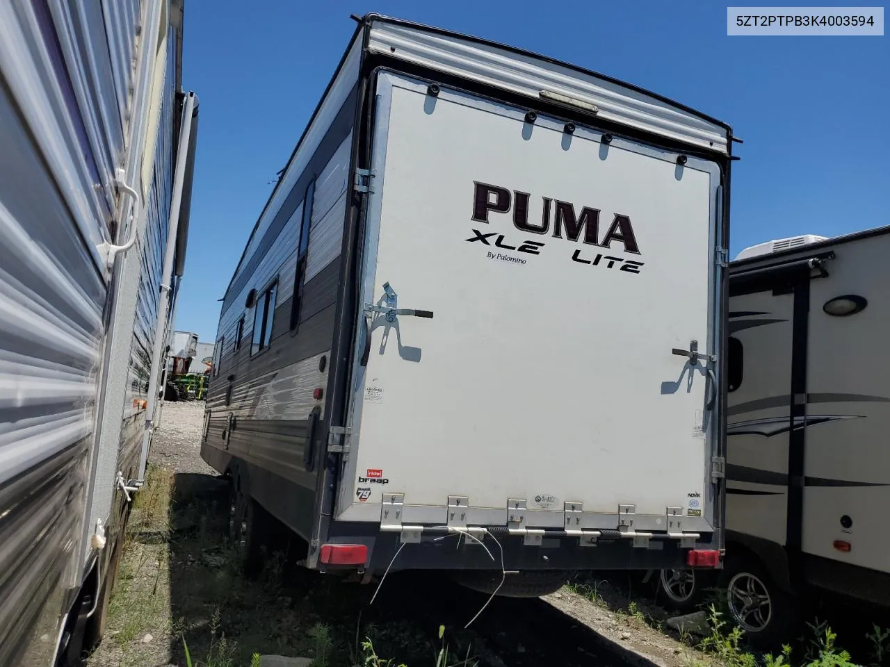 2019 Puma Trailer VIN: 5ZT2PTPB3K4003594 Lot: 59900024