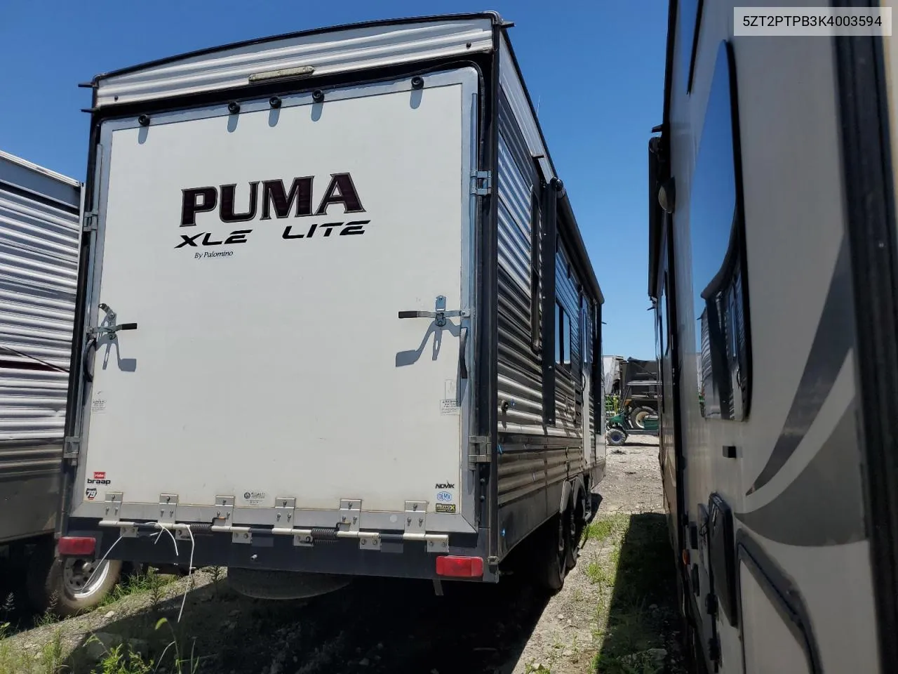 2019 Puma Trailer VIN: 5ZT2PTPB3K4003594 Lot: 59900024