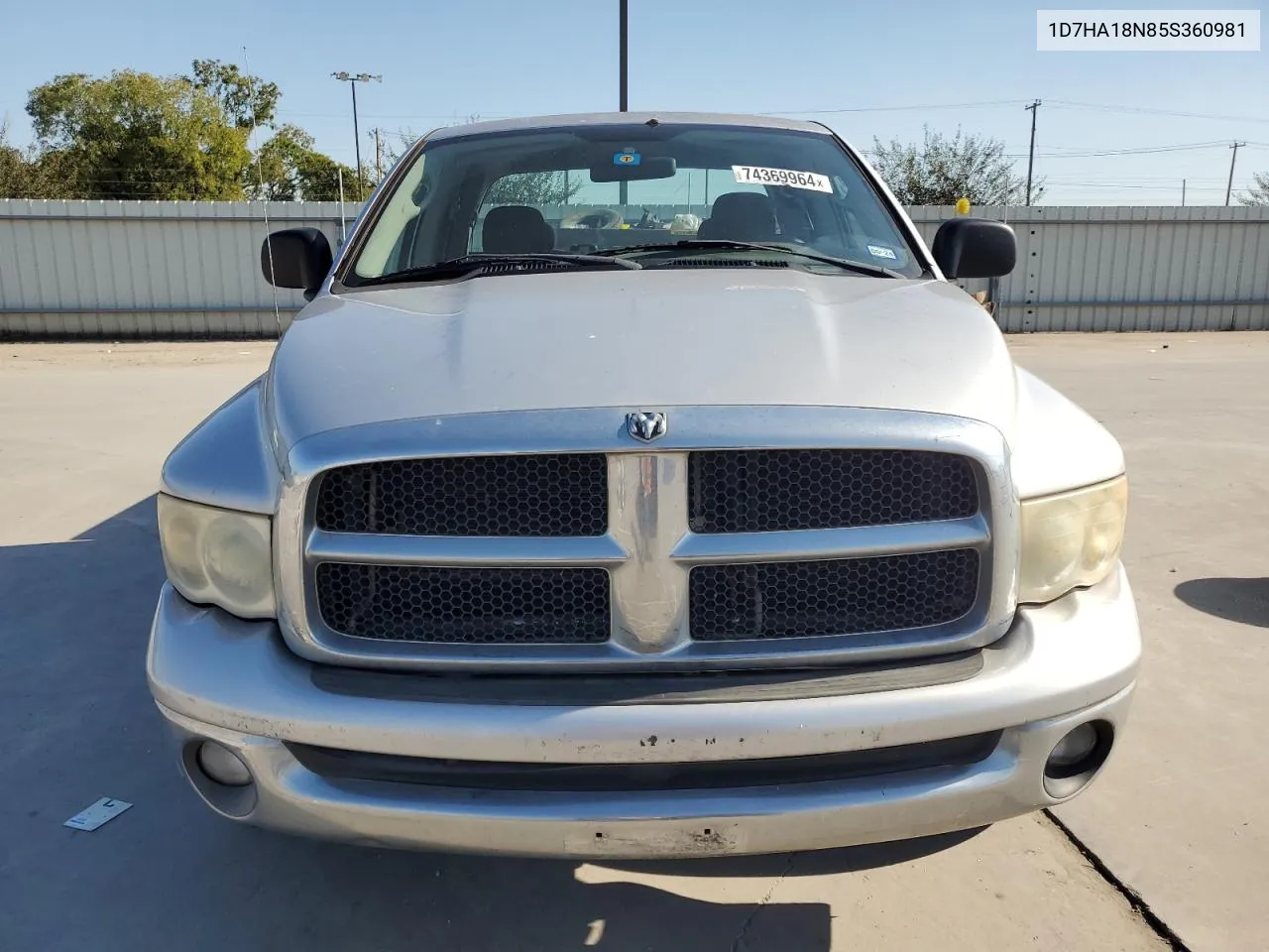 2005 Dodge Ram 1500 St VIN: 1D7HA18N85S360981 Lot: 74369964