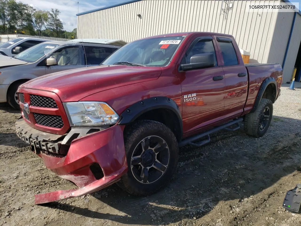 2014 Ram 1500 St VIN: 1C6RR7FTXES240778 Lot: 72161924